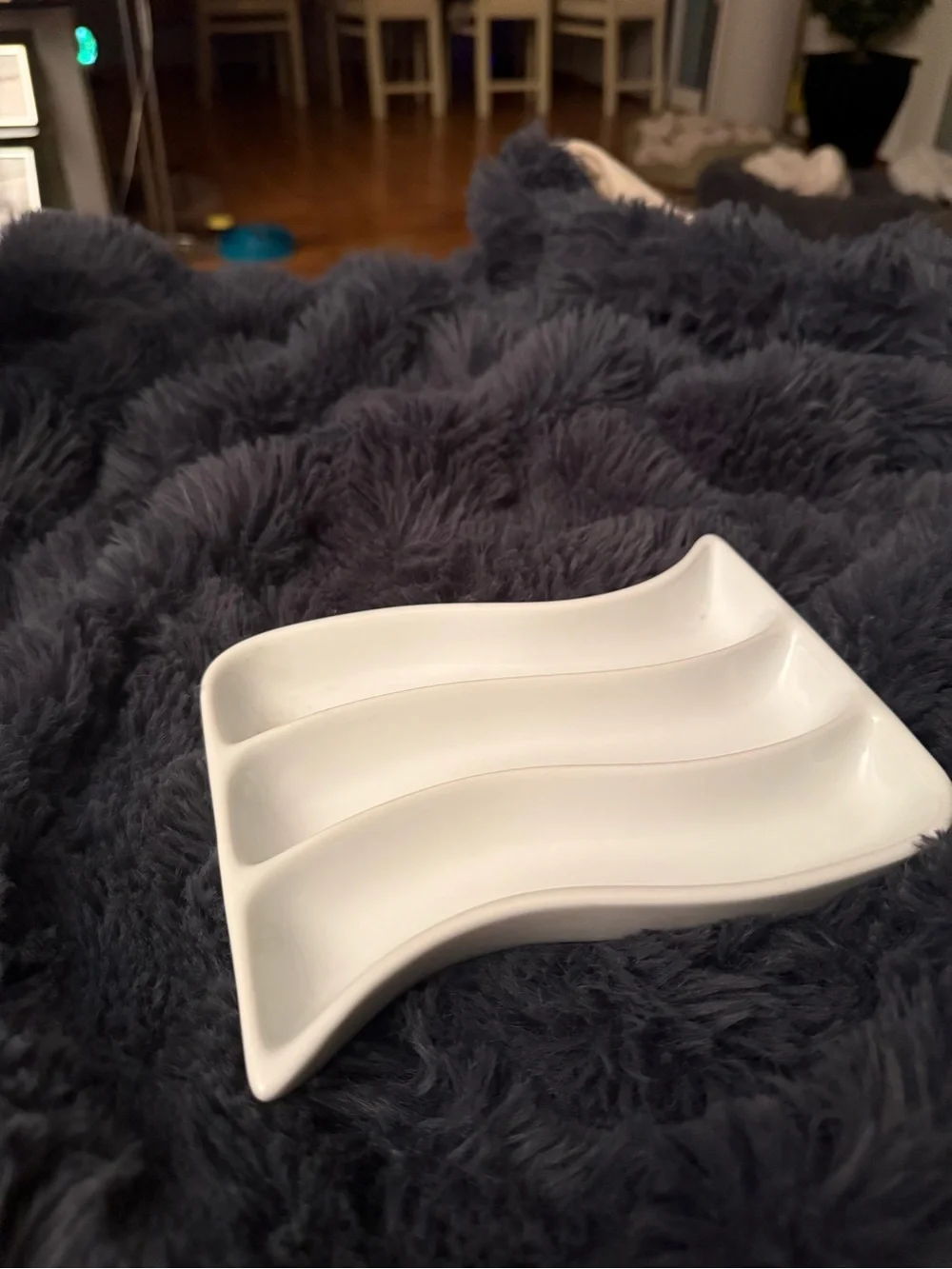 Crate&Barrel White Wavy Appetizer Dish